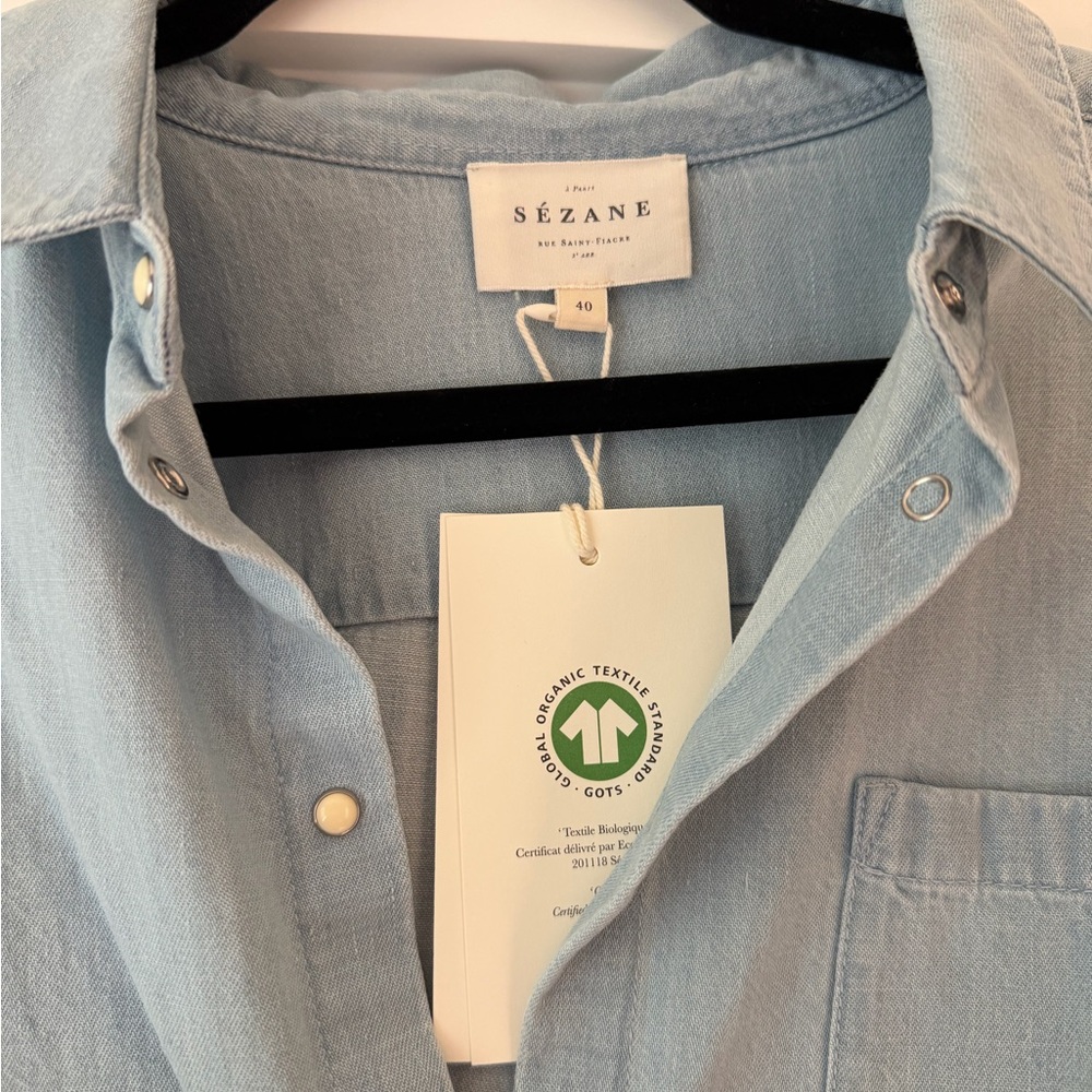Sezane Max Shirt / Light blue denim / size 40 (M) - Picture 3 of 6